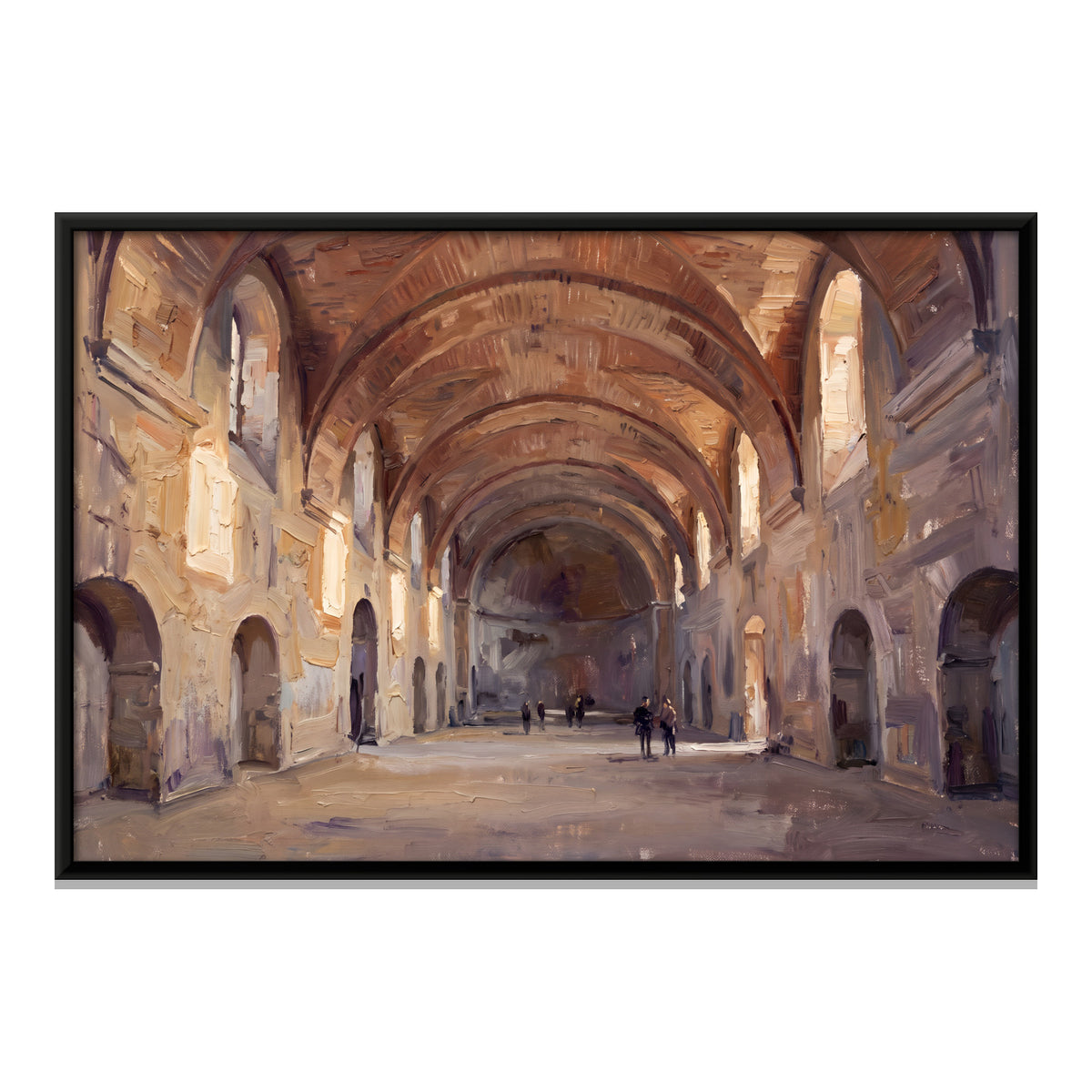 Vaulted Hall with Arched Recesses - framed canvas print, front view