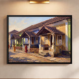 Village Lane of Tiled Houses