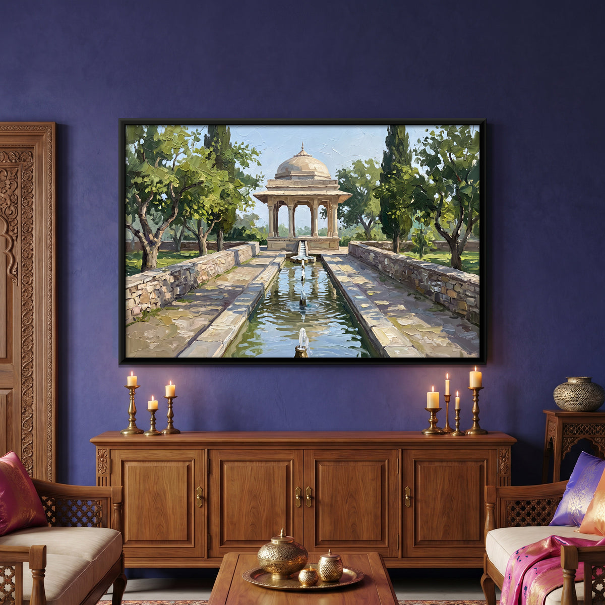 Domed Garden Pavilion - canvas art shown in a styled room