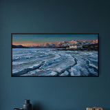 Frozen River at Sunset