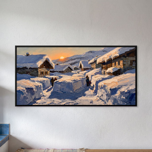 Snowbound Village at Sunrise