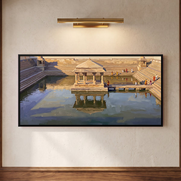 Pavilion in a Temple Tank in Slate