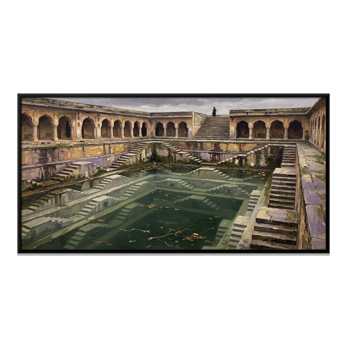 Arcaded Stepwell - framed canvas print, front view
