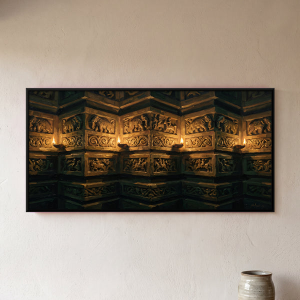 Temple Carvings by Lamplight