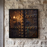 Brass-Studded Carved Doors