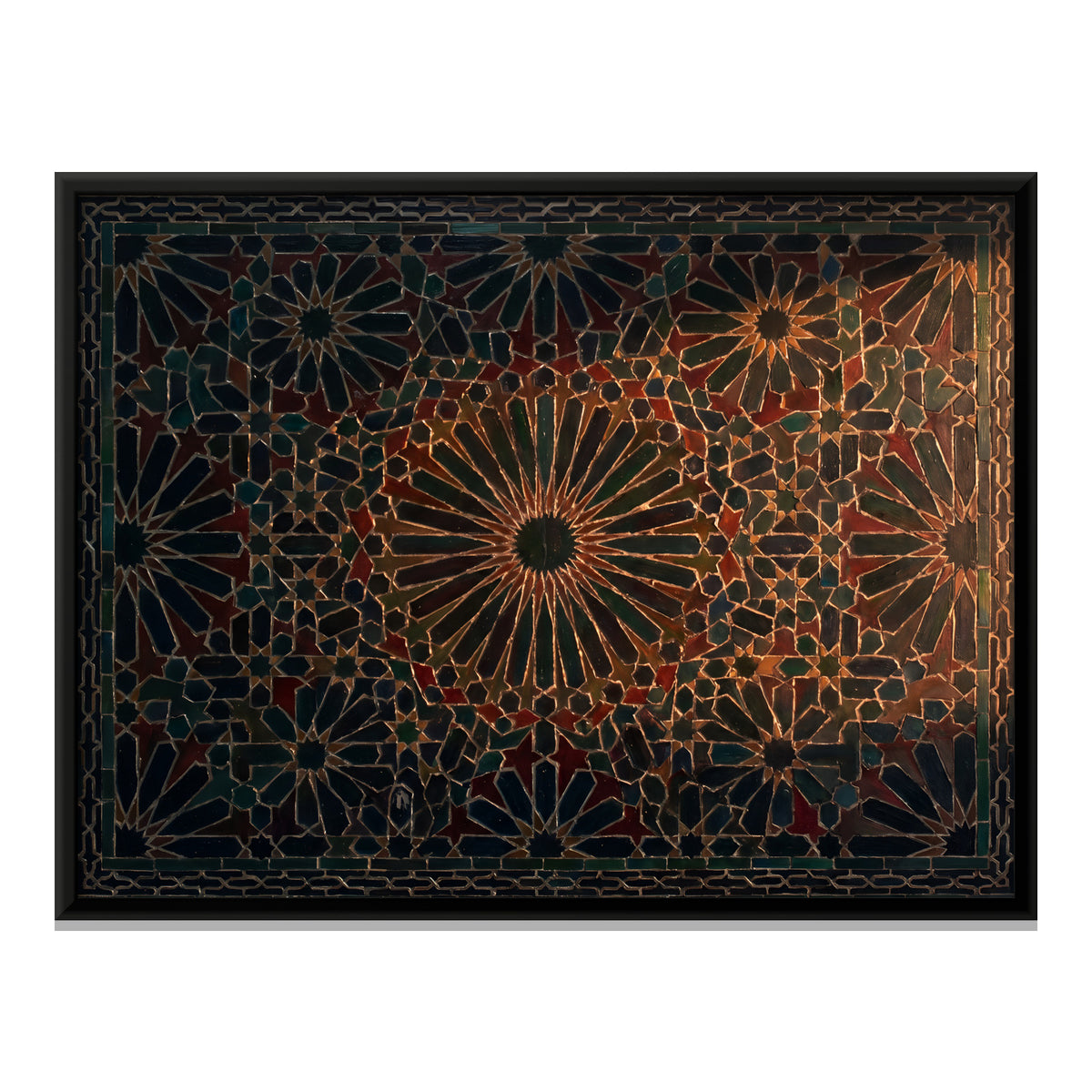 Geometric Starburst Panel - framed canvas print, front view