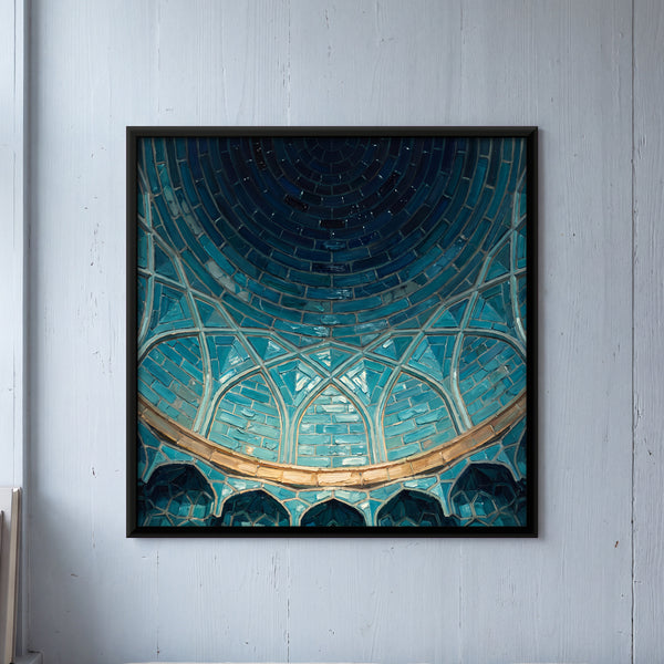 Interior of a Turquoise Tiled Dome