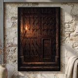 Studded Fort Gate by Torchlight