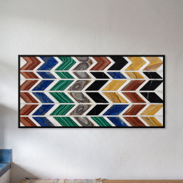 Chevron Bands in Marble Inlay