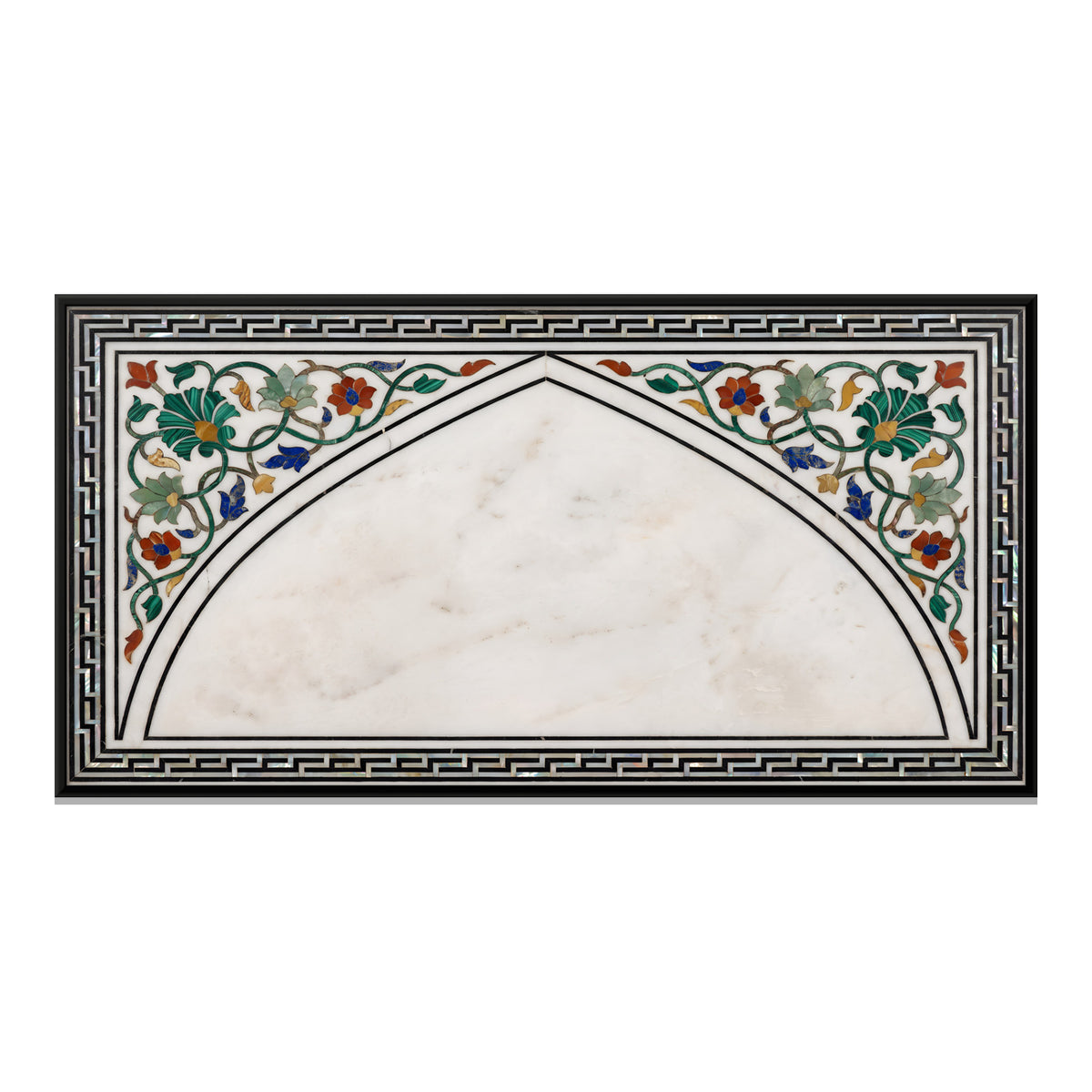Marble Arch with Floral Inlay - framed canvas print, front view
