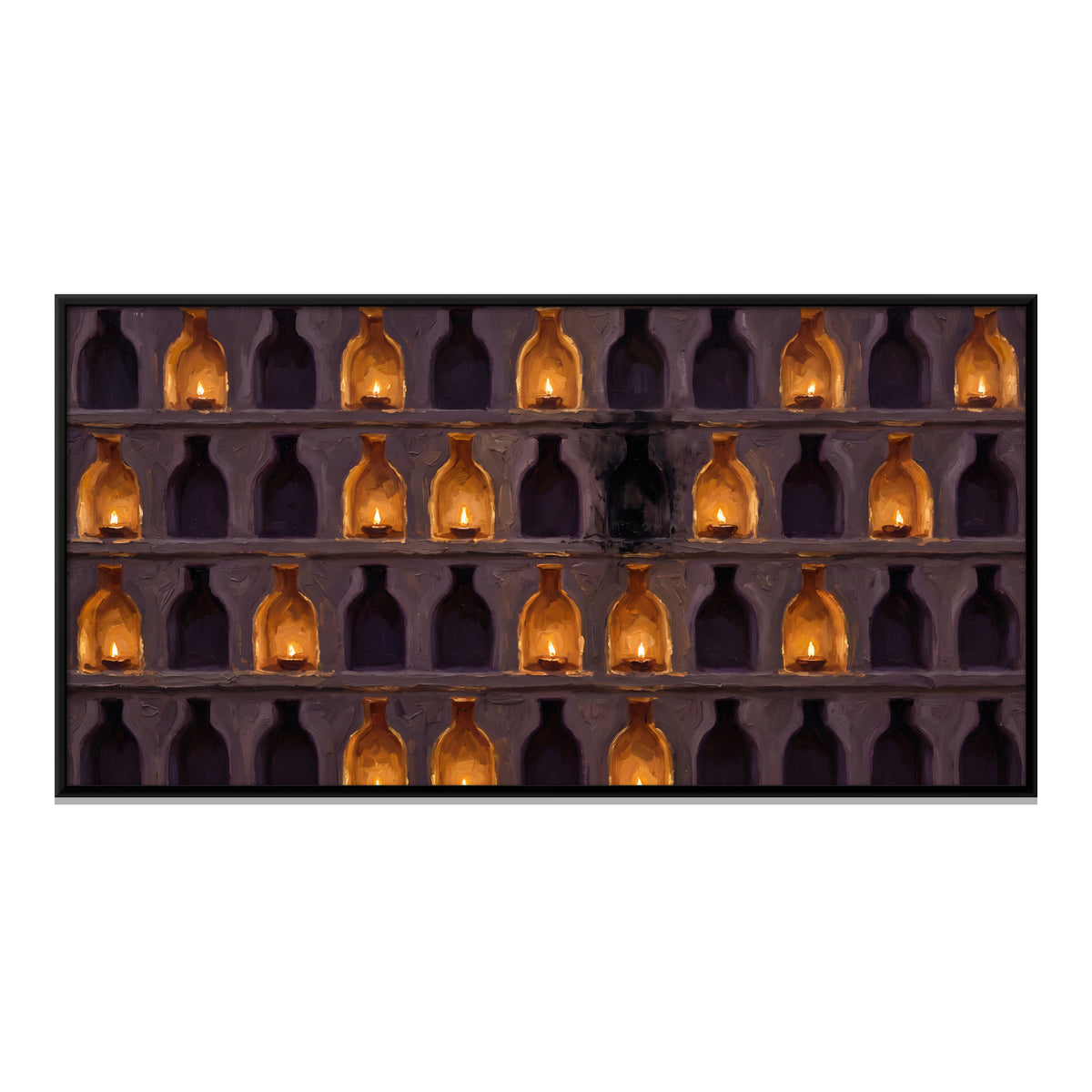 Wall of Lamp Niches - framed canvas print, front view