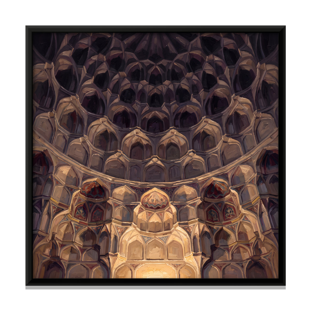 Honeycomb Vaulted Half-Dome - framed canvas print, front view