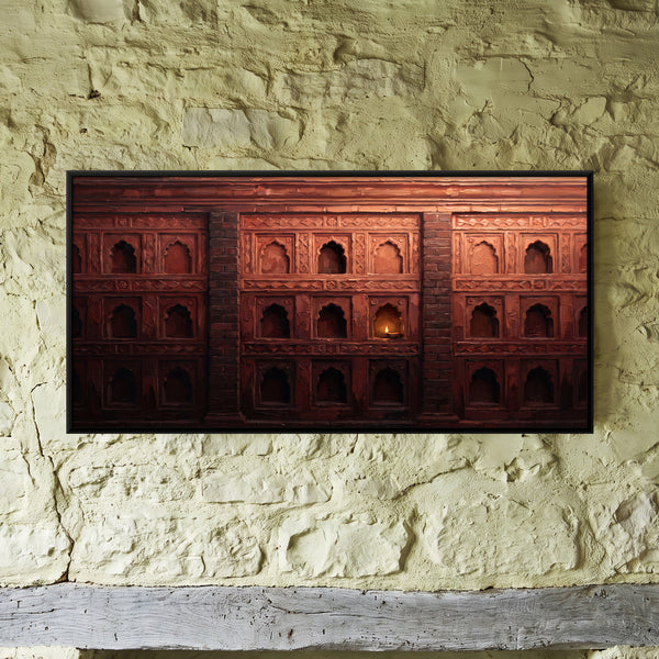 Red Stone Wall of Lamp Niches
