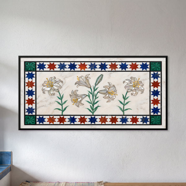Lilies in Marble Inlay Style