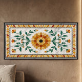 Marigold and Vines in Marble Inlay Style