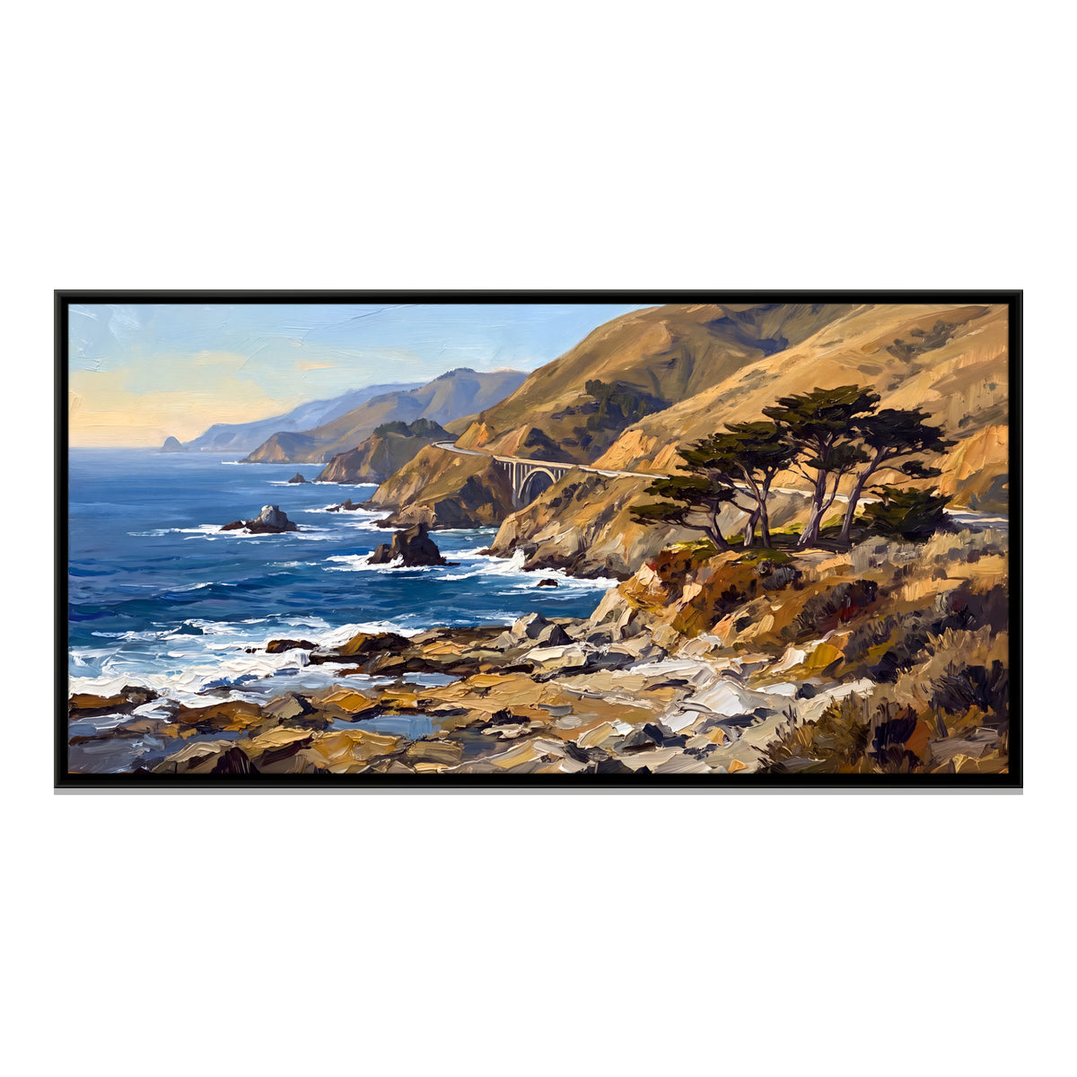 Big Sur Coastline - framed canvas print, front view