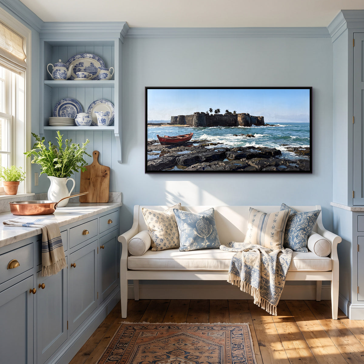 Sindhudurg Sea Fort - canvas art shown in a styled room