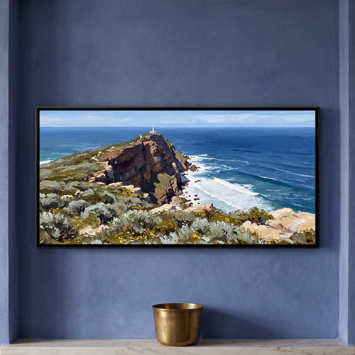Cape of Good Hope Lighthouse - framed canvas art hung on a wall