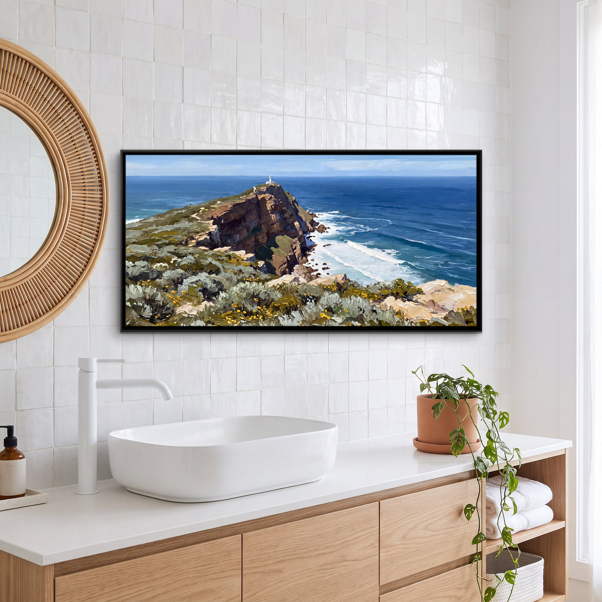 Cape of Good Hope Lighthouse - canvas art shown in a second room setting