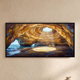 Sunlight in a Golden Sea Cave