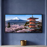 Mount Fuji with Pagoda and Cherry Blossoms