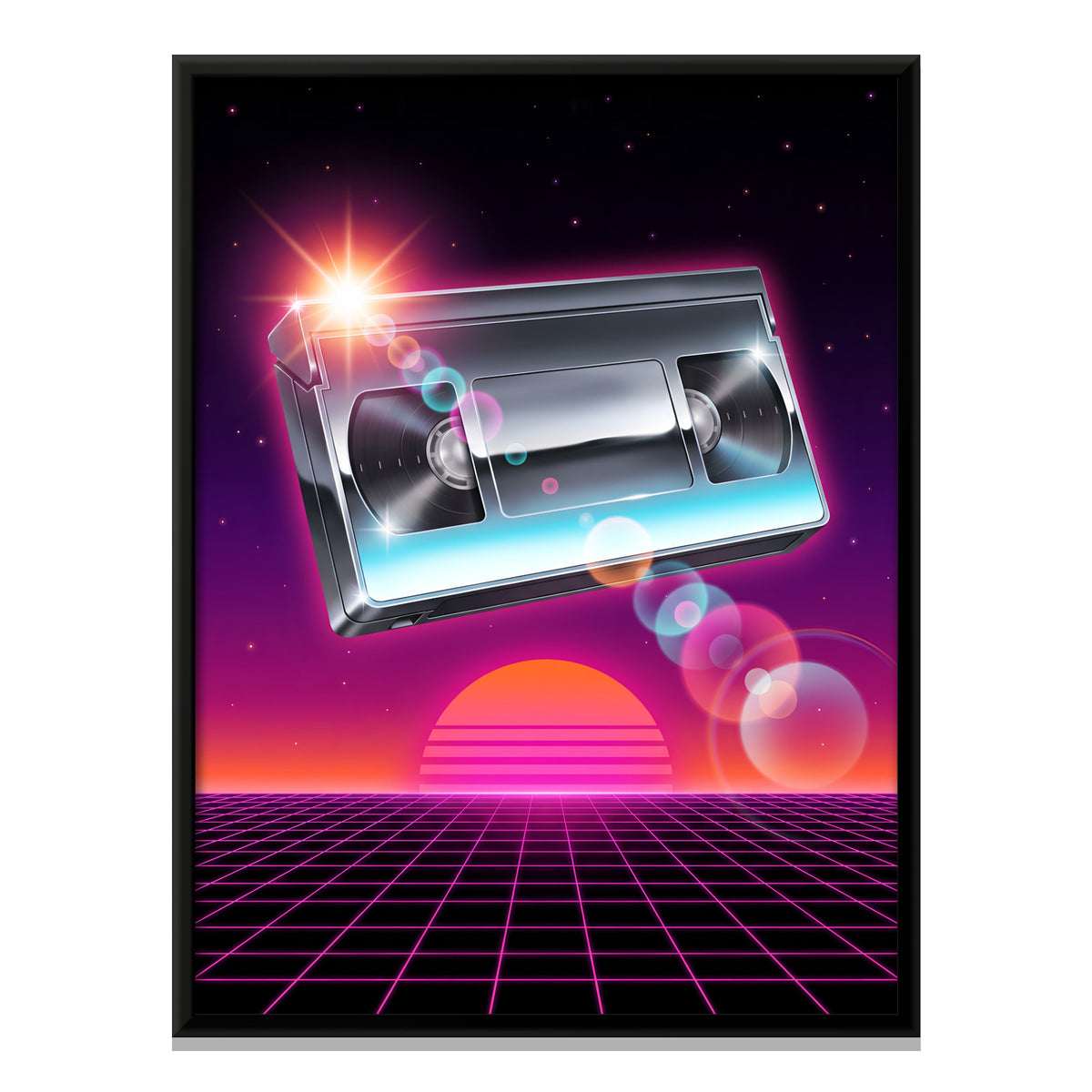 Chrome VHS Cassette - framed canvas print, front view