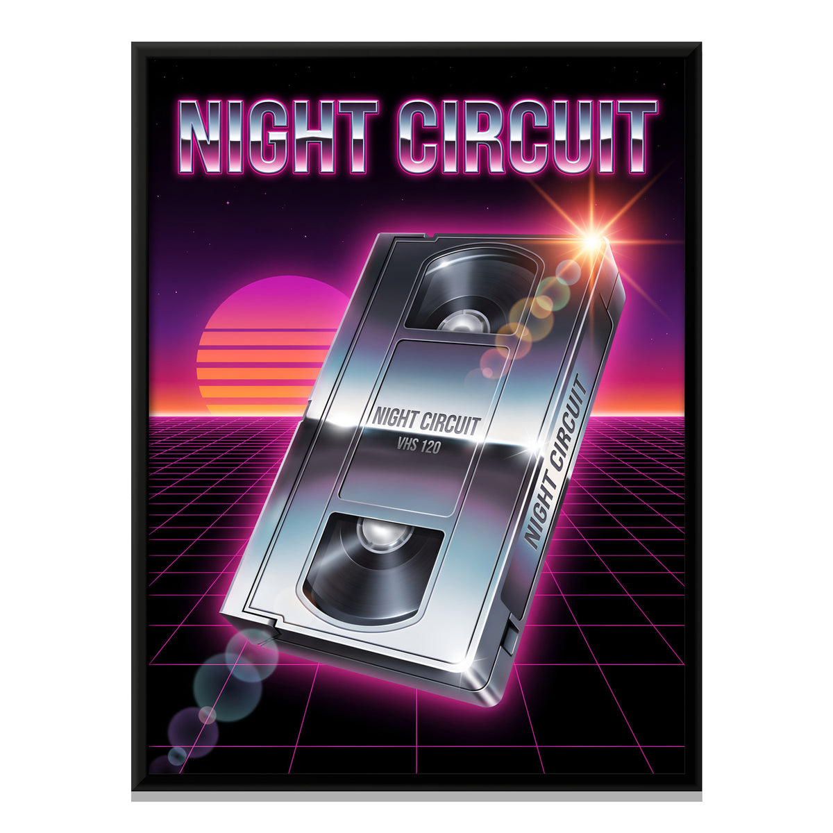 Chrome VHS Cassette - framed canvas print, front view