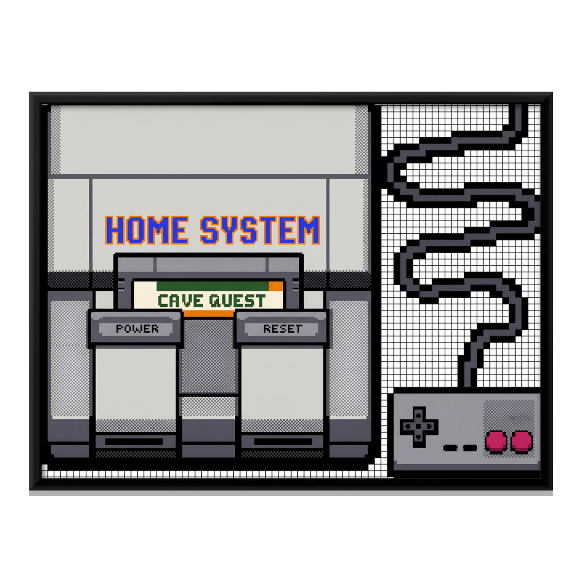Retro Game Console - framed canvas print, front view