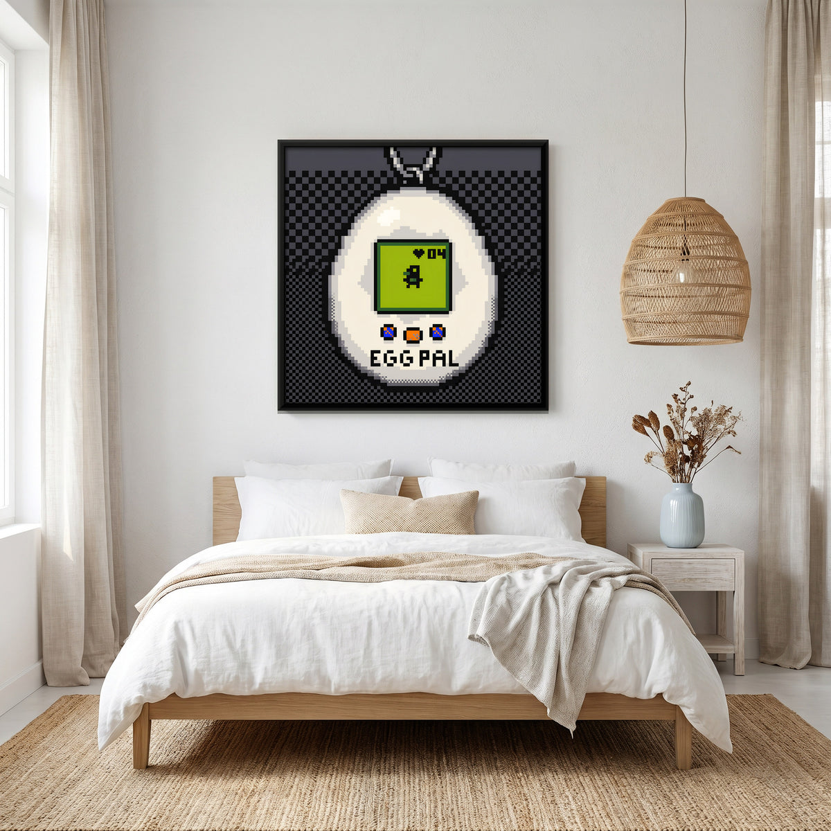Virtual Pet Keychain - canvas art shown in a second room setting