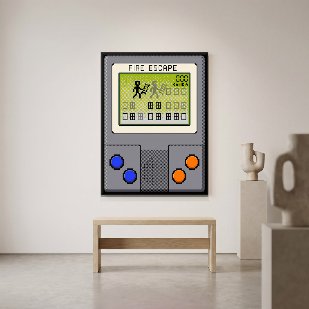 Handheld LCD Game - canvas art shown in a second room setting