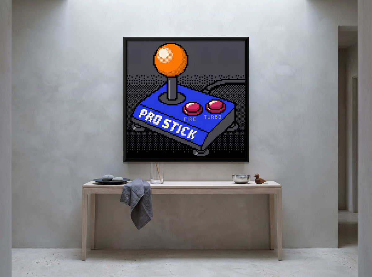 Arcade Joystick - canvas art shown in a styled room