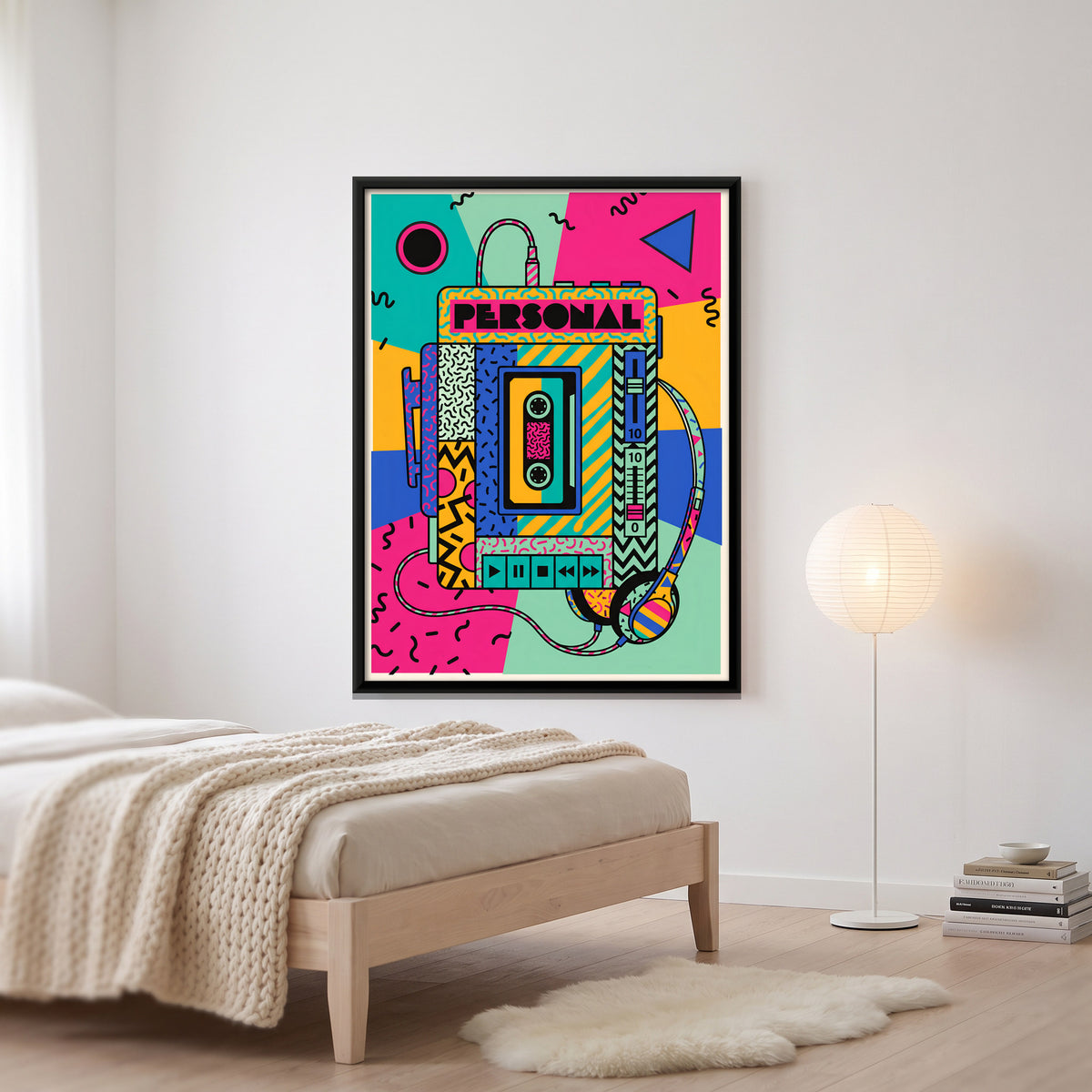 Personal Cassette Player - canvas art shown in a second room setting