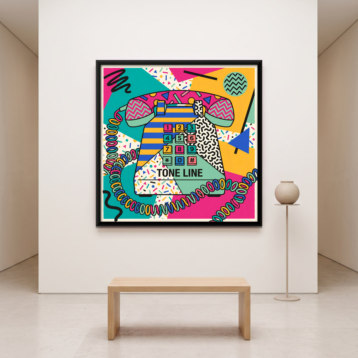 Push-Button Telephone - canvas art shown in a second room setting