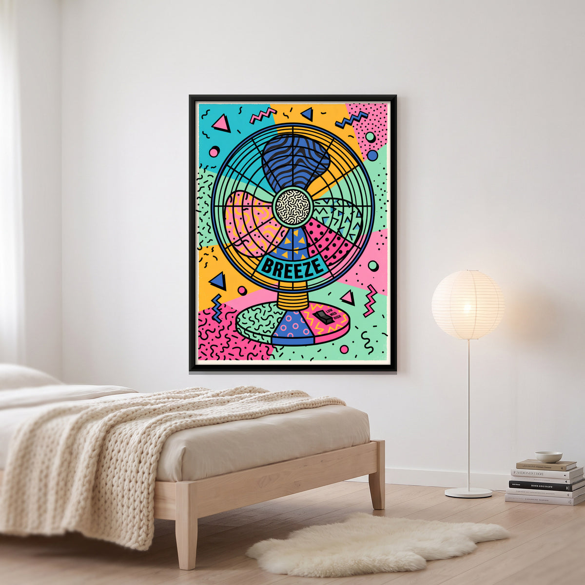 Table Fan - canvas art shown in a styled room