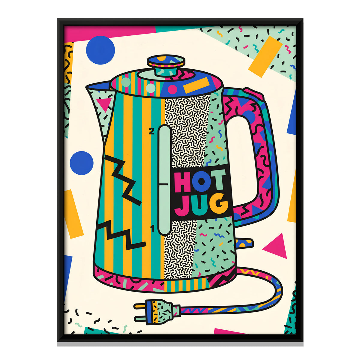Electric Kettle - framed canvas print, front view