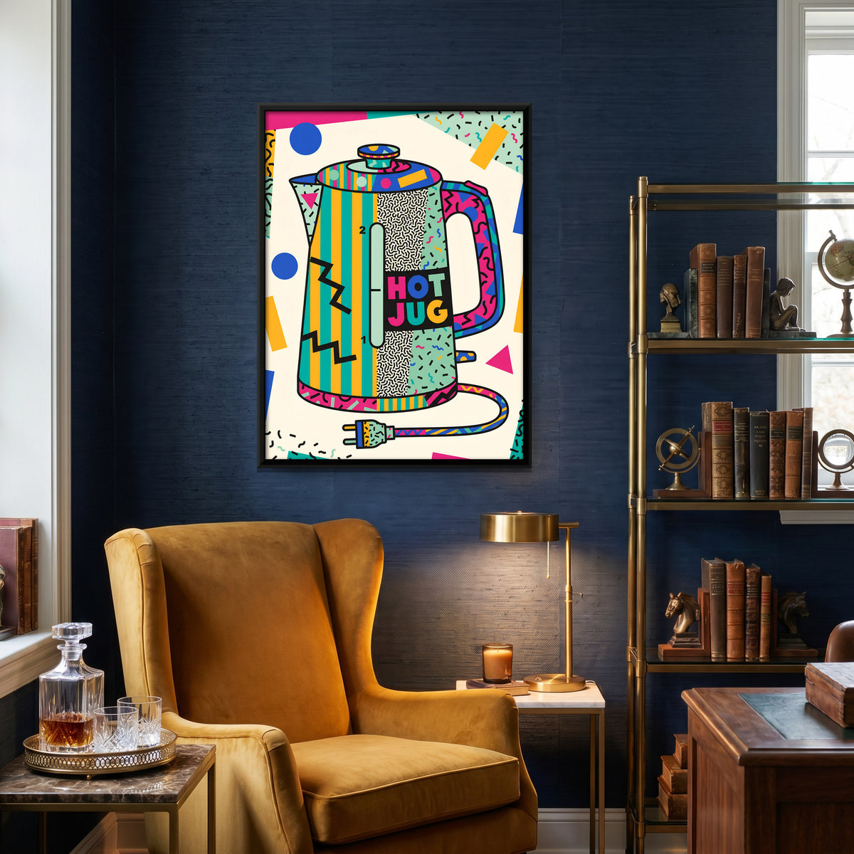Electric Kettle - canvas art shown in a second room setting
