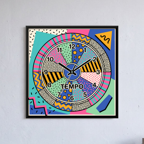 Round Wall Clock with Patterned Face
