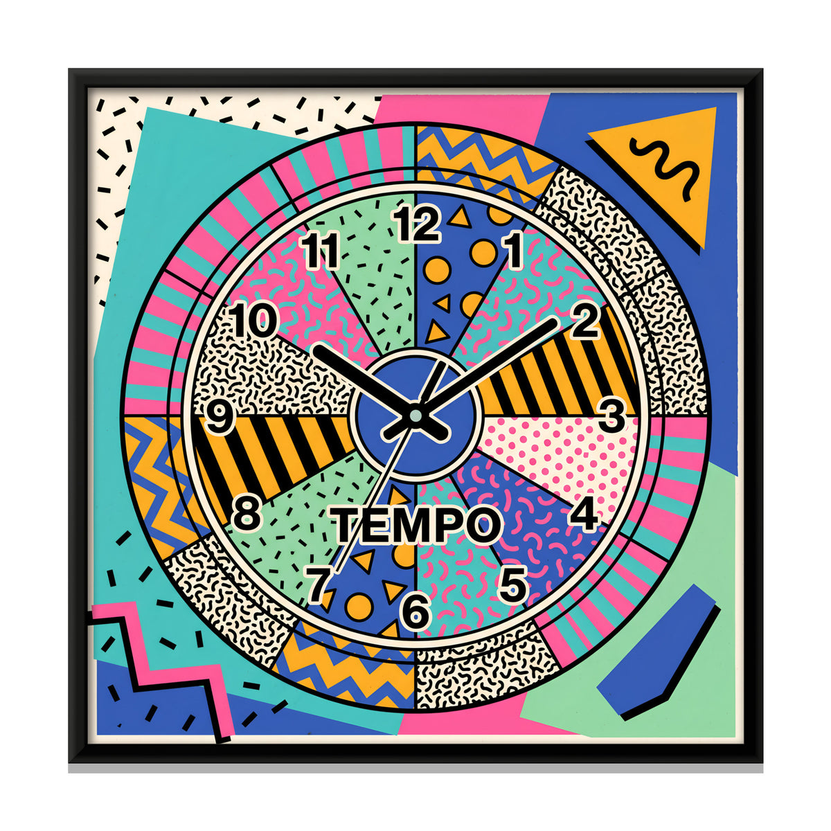 Round Wall Clock - framed canvas print, front view