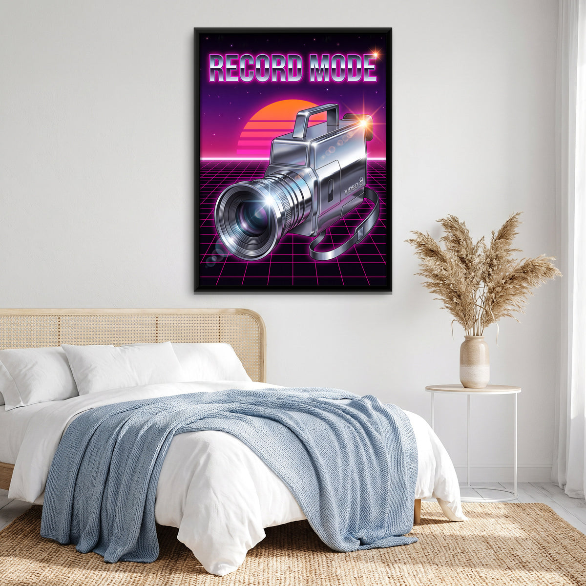 Chrome Video Camcorder - canvas art shown in a styled room