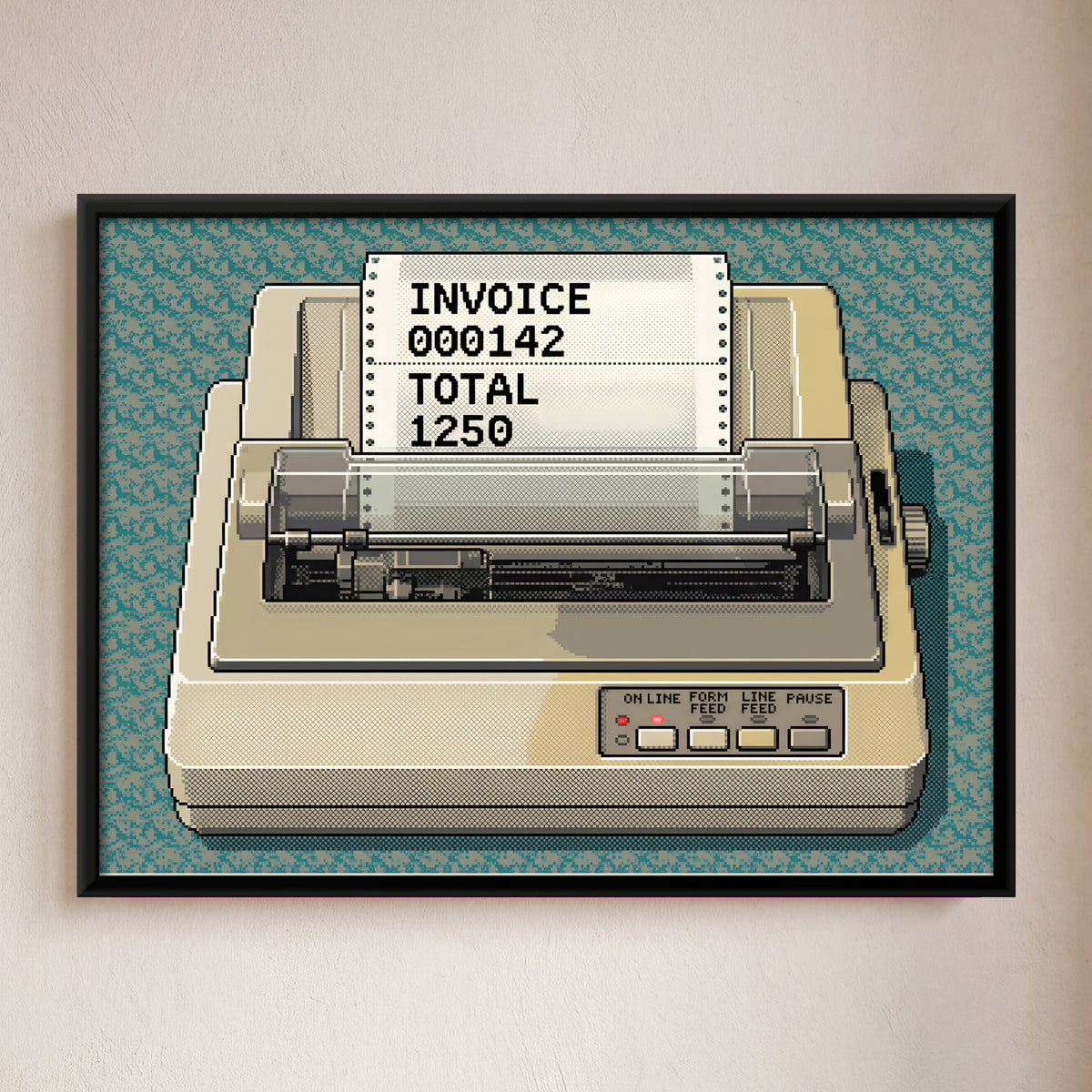 Dot Matrix Printer - framed canvas art hung on a wall