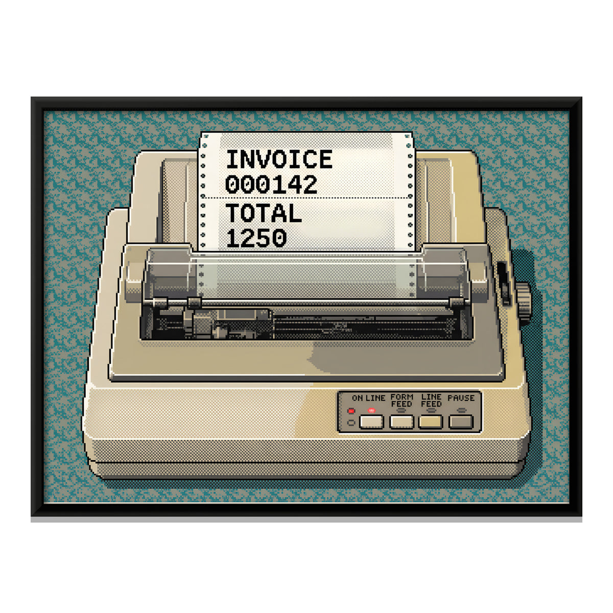 Dot Matrix Printer - framed canvas print, front view
