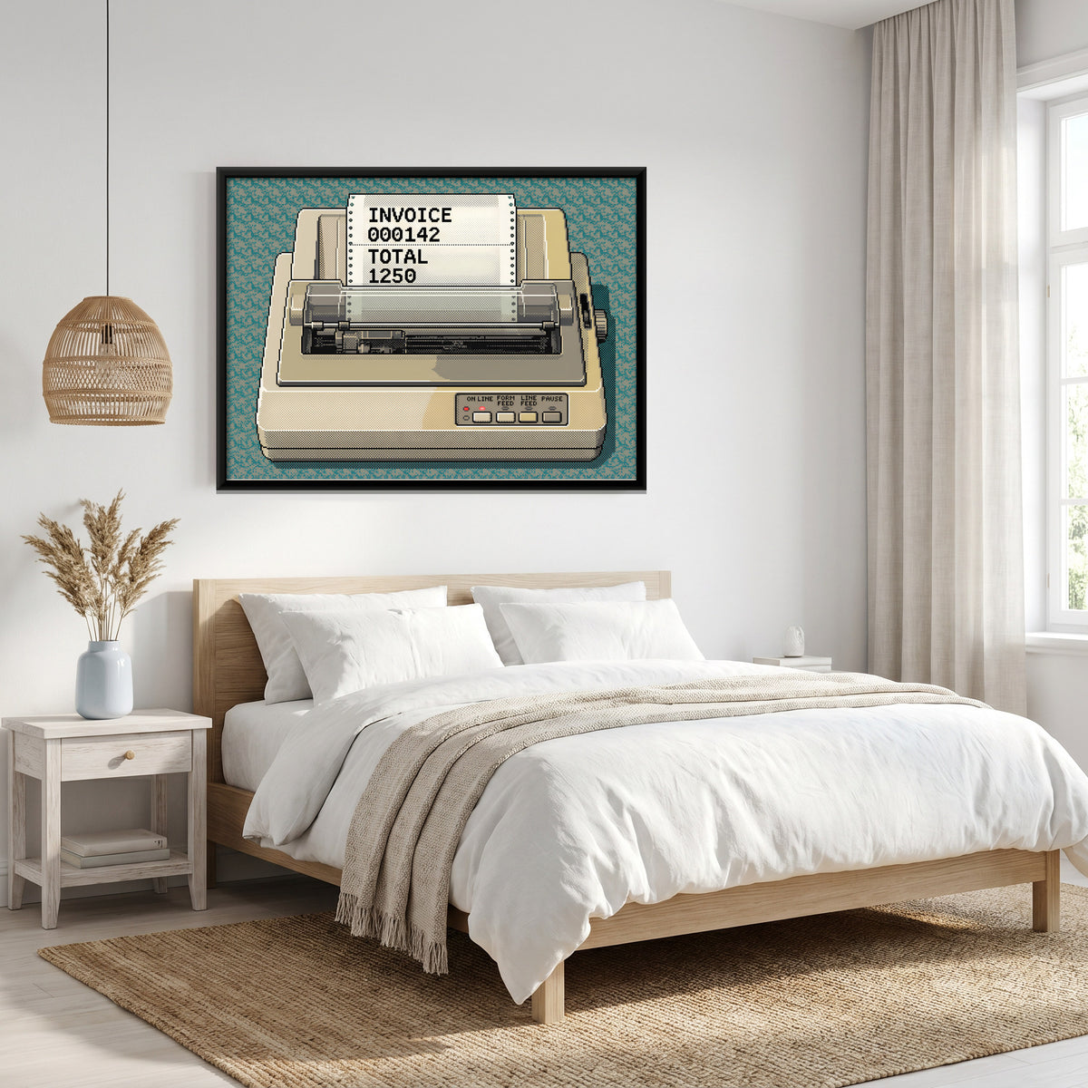 Dot Matrix Printer - canvas art shown in a styled room
