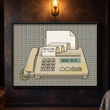 Fax Machine with Handset and Paper