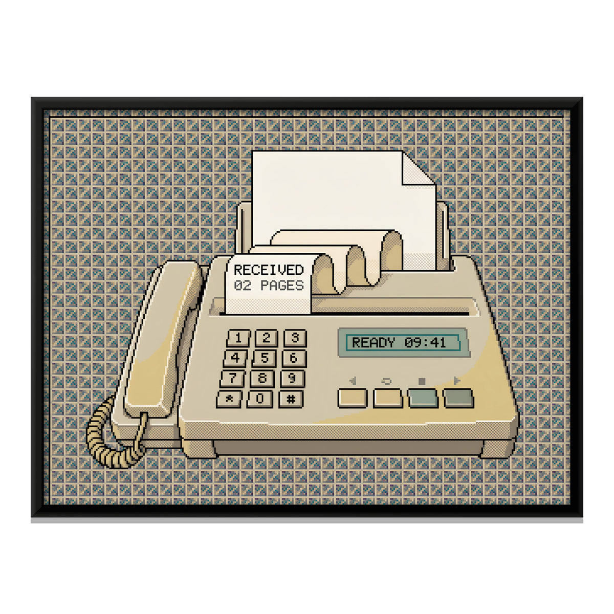 Fax Machine - framed canvas print, front view