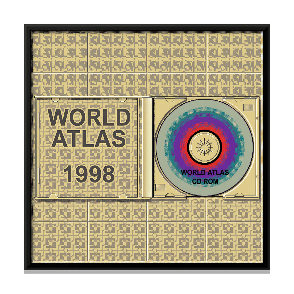 World Atlas CD-ROM - framed canvas print, front view