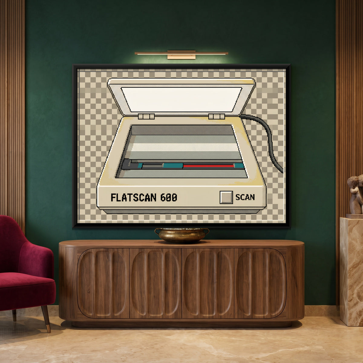 Flatbed Scanner - canvas art shown in a styled room
