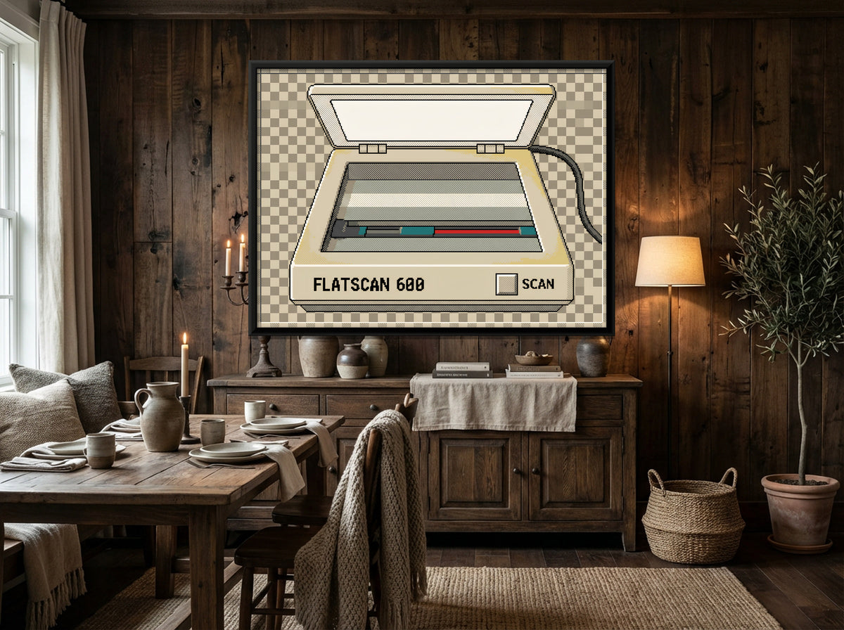 Flatbed Scanner - canvas art shown in a second room setting