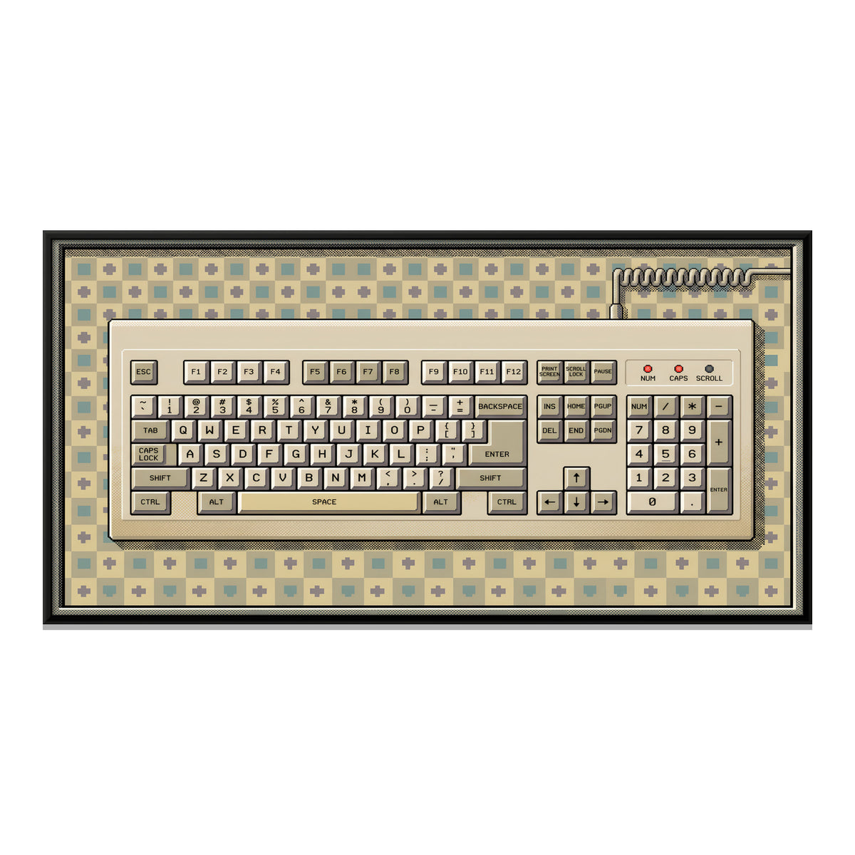 Computer Keyboard - framed canvas print, front view