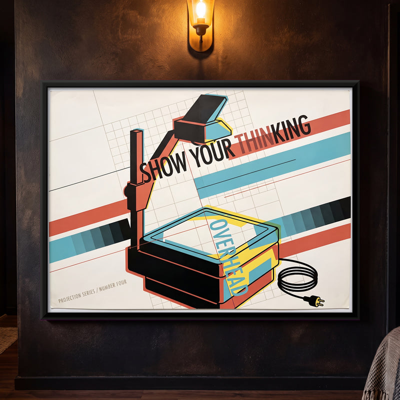 Overhead Projector - framed canvas art hung on a wall