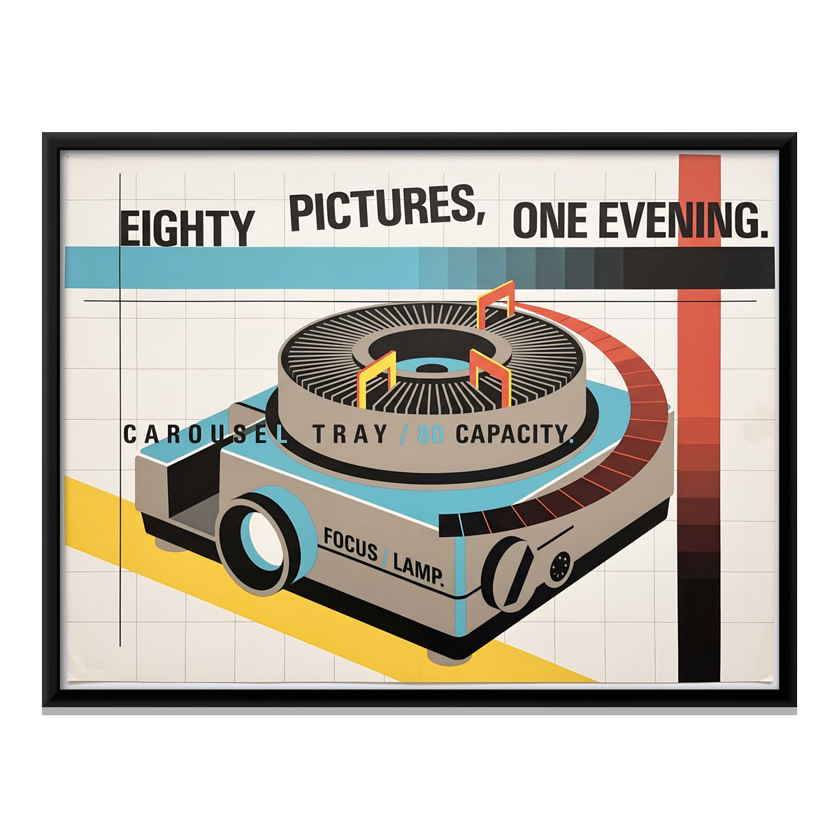 Carousel Slide Projector - framed canvas print, front view
